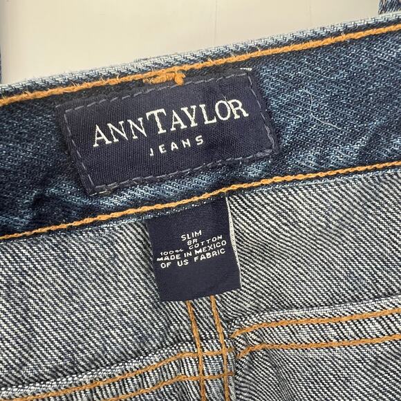 90s Vintage Mom Jeans Ann Taylor Slim Fit High Rise Straight Leg Jeans Size 8R - Picture 5 of 6